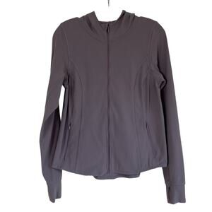 Universal Standard Game Next-to-Naked Hooded Zip Jacket Mocha Mousse  Sz S